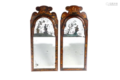 PAIR OF GEORGE I CHINOISERIE MIRRORS