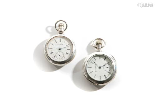 TWO SILVER MENS' POCKET WATCHES