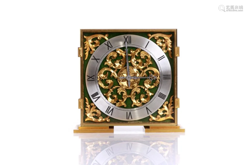 FRENCH BRASS FILIGREE MANTEL CLOCK