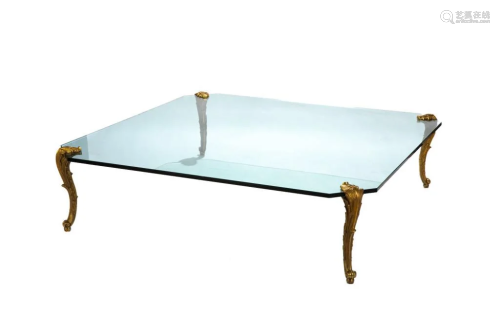 OVERSIZED SQUARE GLASS COFFEE TABLE