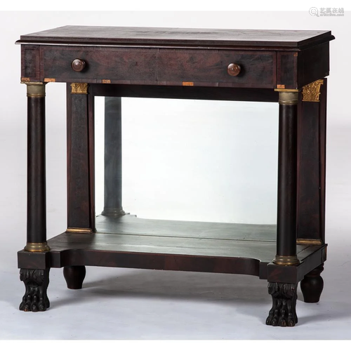 A Late Classical Mahogany Pier Table