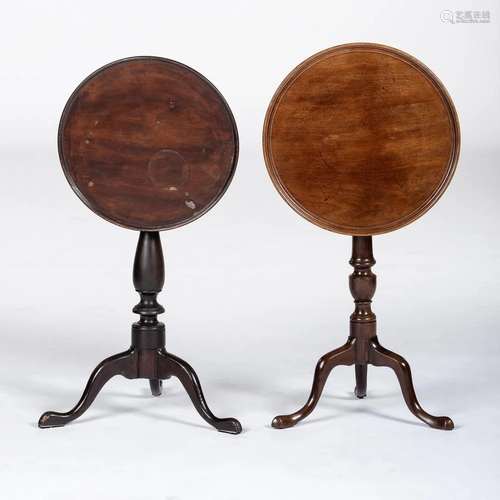 Two George III Mahogany Candle Stands