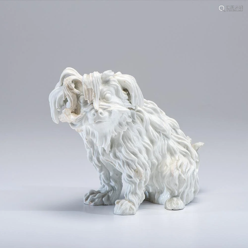 A Meissen White Porcelain Bolognese Spaniel