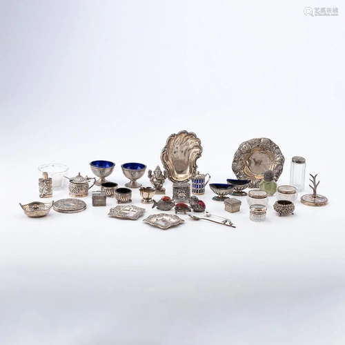 A Collection Of Sterling Silver Salts, Condiments and