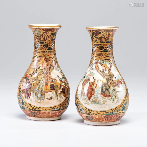 A Pair of Satsuma Vases