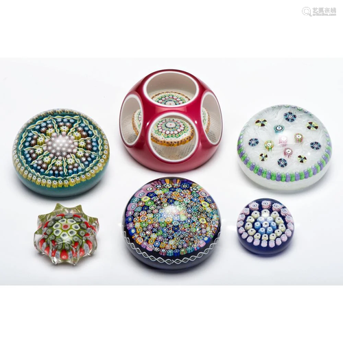 Six Scottish Millefiori Paperweights