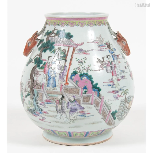 A Chinese Qing Dynasty Hu-form Vase