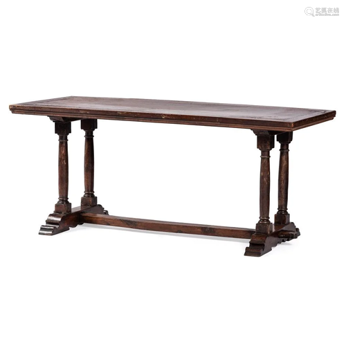 An Italian Walnut Trestle Table