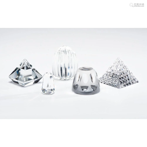 Five Crystal Paperweights