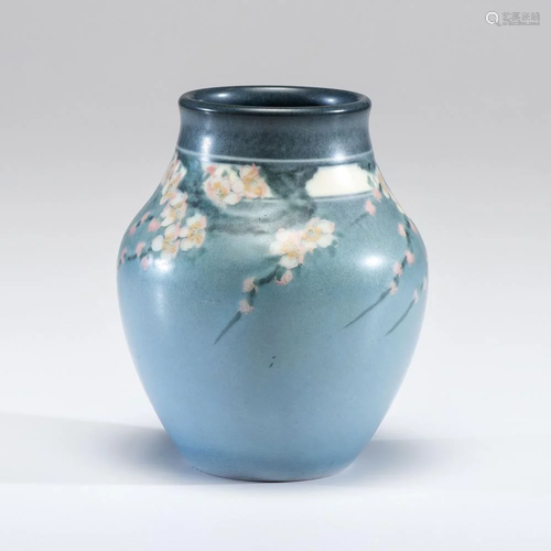 A Rookwood Pottery Floral Vellum Vase, decorated by