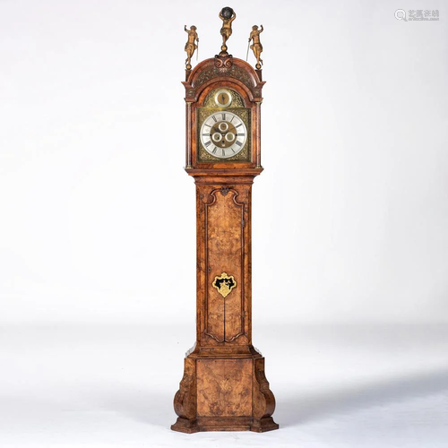 A Walnut Musical Tall Case Clock