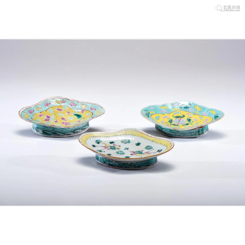 Three Chinese Export Porcelain Dishes