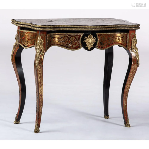 A Napoleon III Boulle Ebonized Game Table