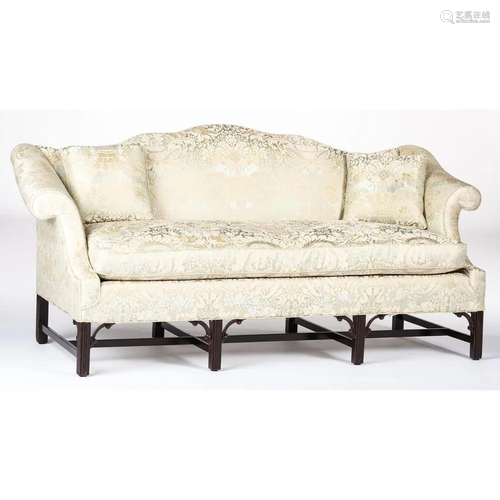 A George III-style Mahogany Camelback Sofa