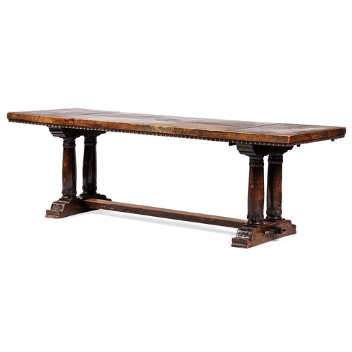 An Italian Walnut Inlaid Refectory Table