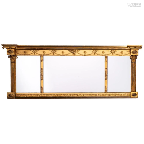 A Giltwood Overmantel Mirror