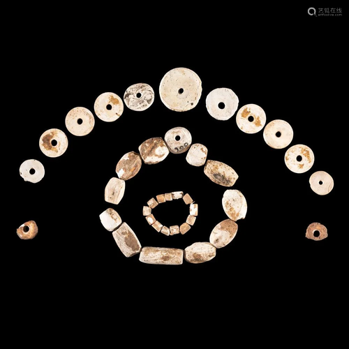 A Frame of Shell Beads, Largest 1-1/4 in.