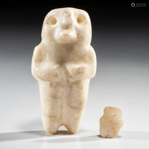A Pair of Mississippian Human-Owl Anthropomorphic