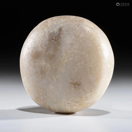 A Quartz Biscuit Discoidal, 3-1/4 in.