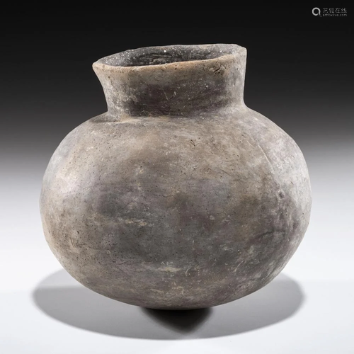 A Mississippian Pottery Jar, 6 x 5-3/4 in.