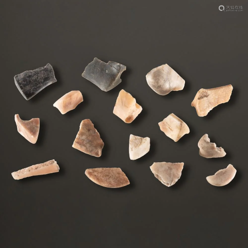 An Assortment of Quartz Bannerstone Fragments, Largest