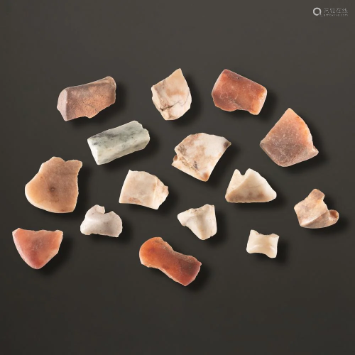 A Group of Quartz Bannerstone Fragments, Largest 1-5/8