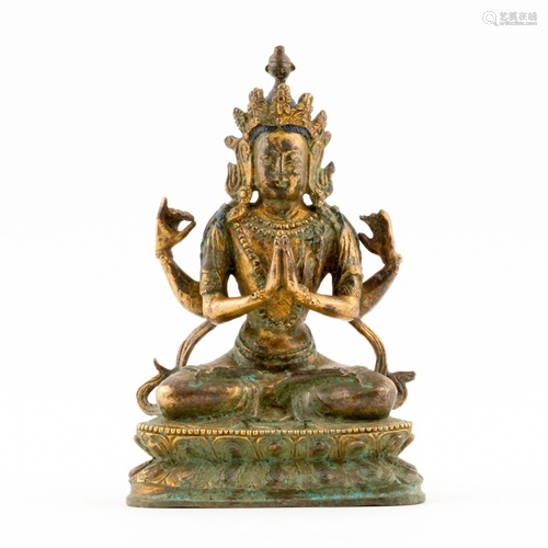 CHINESE GILT BRONZE SEATED AMITAYUS BUDDHA