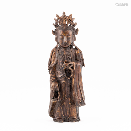 MING BRONZE BODHISATTVAS BUDDHA OF STANDING GUANYIN