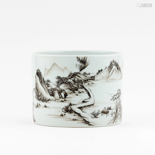 CHINESE BLACK PAINT BRUSH POT (MO CAI)