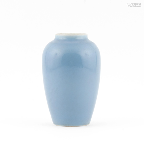 CHINESE SKY BLUE MONOCHROME GLAZED JAR