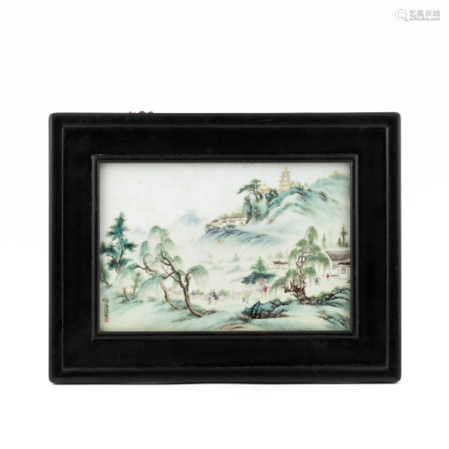 FRAMED REPUBLIC PERIOD PORCELAIN PAINTING