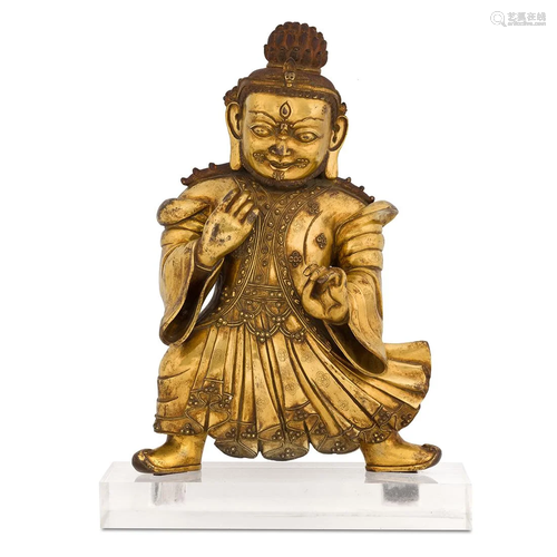 MING GILT BRONZE BUDDHA VAISHRAVANA