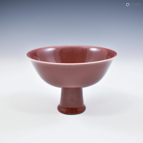 YONGZHENG CHARMIN RED MONOCHROME HIGH BOWL