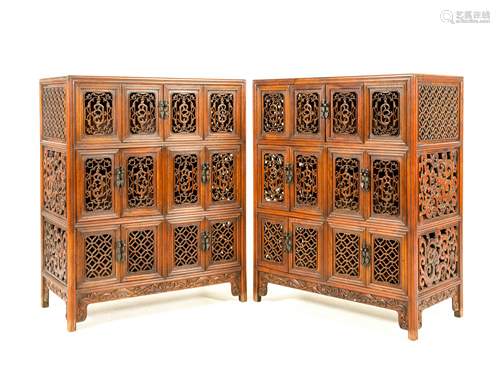 HUANGHUALI DOUBLE DOOR PIERCED CABINETS