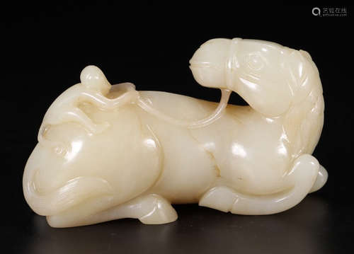 HETIAN JADE CARVED HORSE SHAPED PENDANT