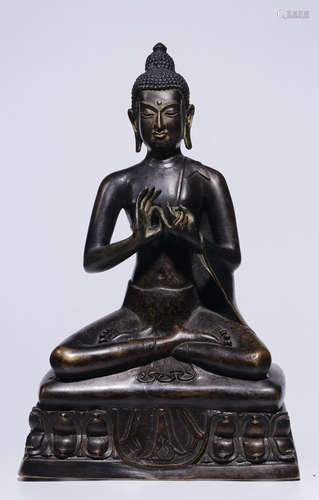 COPPER CAST BUDDHA STATUE