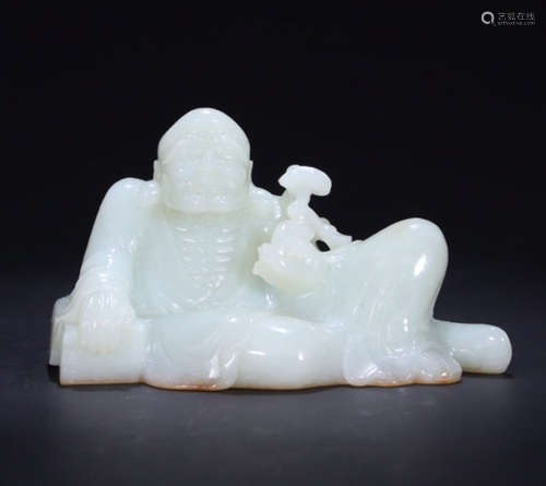 HETIAN JADE CARVED RUYI ARHAT BUDDHA