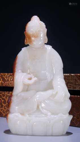 HETIAN JADE CARVED VAIROCANA BUDDHA