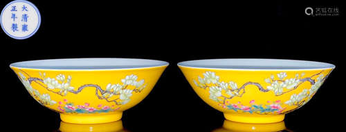 DAQINGYONGZHENGNIANZHI MARK YELLOW GLAZE BOWL