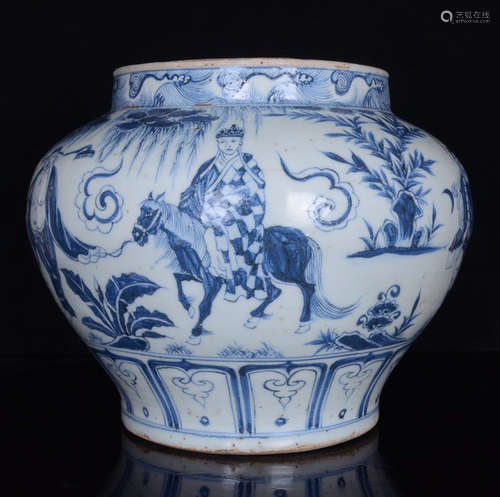 BLUE&WHITE GLAZE JAR