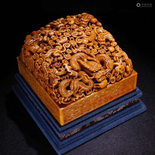 TIANHUANG STONE CARVED DRAGON PATTERN SEAL