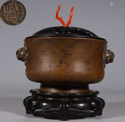 COPPER CAST BEAST SHAPE EAR CENSER