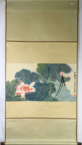 ZHANGDAQIAN MARK LOTUS PATTERN PAINTING