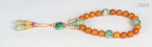 BEESWAX STRING BRACELET WITH 18 BEADS