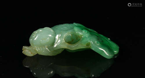 JADEITE CARVED CHILD SHAPE PENDANT