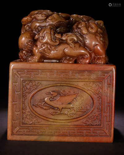 SHOUSHAN STONE SEAL CARVED WITH LION