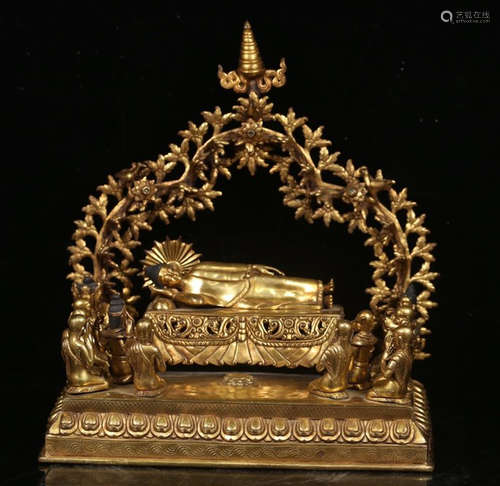 GILT BRONZE SAKYAMUNI BUDDHA STATUE