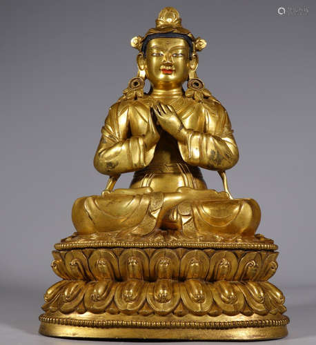 GILT BRONZE BUDDHA STATUE