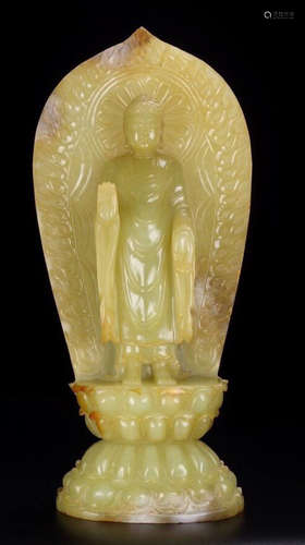 HETIAN JADE SAKYAMUNI BUDDHA STATUE