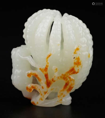 HETIAN WHITE JADE PENDANT SHAPED WITH CHAYOTE
